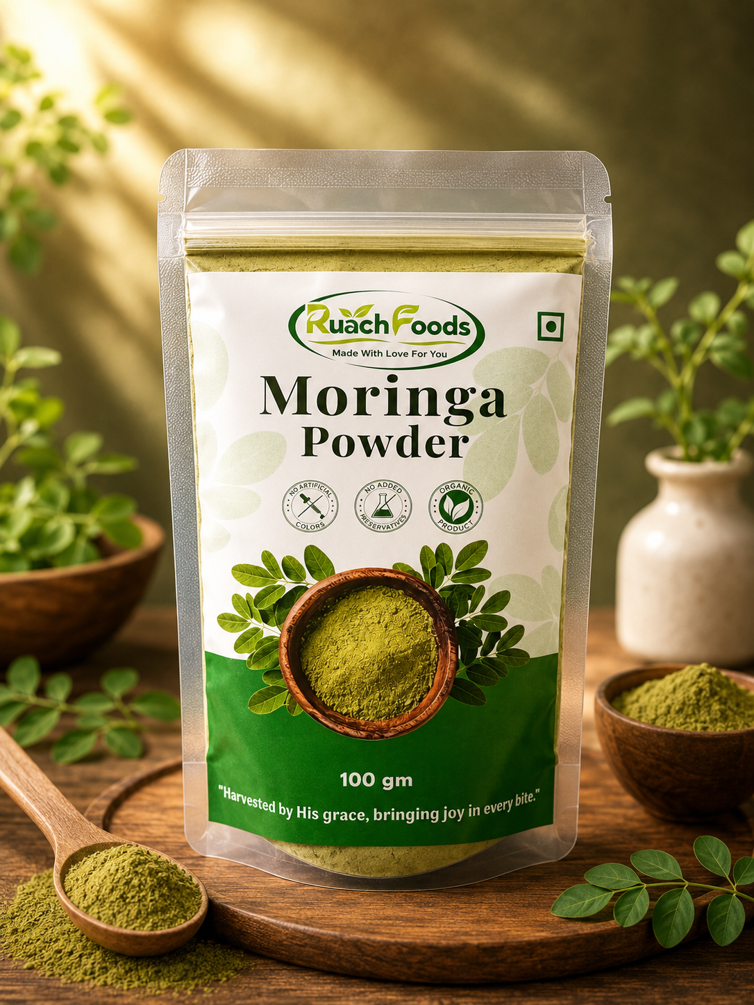 Moringa Powder – 100% Natural Superfood | Rich in Iron & Protein